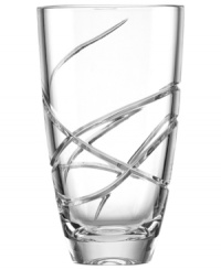 A fanciful cut pattern contrasts the timeless form of this Adorn crystal vase, featuring the exquisite craftsmanship of Lenox. A fanciful cut pattern contrasts the timeless form of this Adorn crystal vase, featuring the exquisite craftsmanship of Lenox.