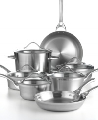 Performance matters. A champion of cooktop style and versatility, Calphalon Contemporary cookware is at home in any kitchen. Made from quality cooking materials, each piece features a full aluminum core sandwiched between two layers of stainless steel, providing superb conductivity and heating throughout. Lifetime warranty. Performance matters. A champion of cooktop style and versatility, Calphalon Contemporary cookware is at home in any kitchen. Made from quality cooking materials, each piece features a full aluminum core sandwiched between two layers of stainless steel, providing superb conductivity and heating throughout. Lifetime warranty.