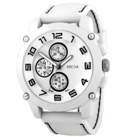 Breda Men's 8135-white Colton White Bezel Black Accented Silicone Band Watch Breda Men's 8135-white Colton White Bezel Black Accented Silicone Band Watch