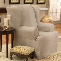 Sure Fit 139726246_BSTN Duck Solid Wing Chair Slipcover, Bluestone Sure Fit 139726246_BSTN Duck Solid Wing Chair Slipcover, Bluestone