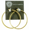 Vince Camuto Gold Tone Hoop Earrings with Crystals