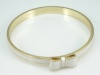 Origin CreationTMSolid Idiom Enamel Ribbon Bow Bangle Bracelet-Various Color (white)