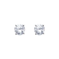 14K White Gold 5mm Round CZ Solitaire Basket Stud Earrings with Screw-back for Children and Women 14K White Gold 5mm Round CZ Solitaire Basket Stud Earrings with Screw-back for Children and Women