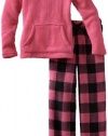 Calvin Klein Girls 7-16 Ck 2 Piece Plaid Set, Pink, Small/7-8