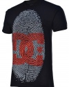 DC SHOES Men's Finger Print Skateboard Shirt-Black