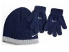 Nike Kids Boy's 4/7 Beanie Hat & Gloves Set (Obsidian)