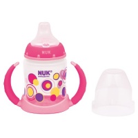NUK Trendline Silicone Spout Learner Cup, Pink/Purple Dots, 5-Ounce NUK Trendline Silicone Spout Learner Cup, Pink/Purple Dots, 5-Ounce