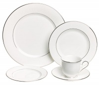 Lenox Hannah Platinum Fine Bone China 20-Piece Dinnerware Set, Service for 4 Lenox Hannah Platinum Fine Bone China 20-Piece Dinnerware Set, Service for 4