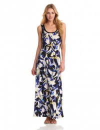 Calvin Klein Women's Printed Maxi Dress, Marine/Black, Medium Calvin Klein Women's Printed Maxi Dress, Marine/Black, Medium