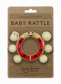 Sugarbooger Wooden Rattle, Ladybug Sugarbooger Wooden Rattle, Ladybug