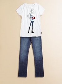A mixed-media cotton tee with a hint of big-girl attitude.CrewneckShort sleevesPull-on styleCottonMachine washImported A mixed-media cotton tee with a hint of big-girl attitude.CrewneckShort sleevesPull-on styleCottonMachine washImported