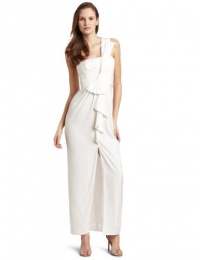 BCBGMAXAZRIA Women's Barbara One Shoulder Long Dress, White, 6 BCBGMAXAZRIA Women's Barbara One Shoulder Long Dress, White, 6
