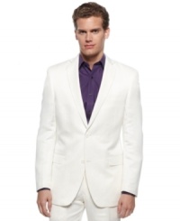 The ultimate summer style. Crafted in breezy linen, this Tallia Orange slim-fit blazer will be a warm-weather must-have. The ultimate summer style. Crafted in breezy linen, this Tallia Orange slim-fit blazer will be a warm-weather must-have.