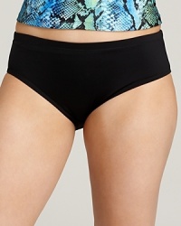 Classic as can be, this timeless hipster bikini bottom from Becca Etc. lends a flattering fit. Classic as can be, this timeless hipster bikini bottom from Becca Etc. lends a flattering fit.