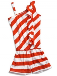 GUESS Kids Girls Big Girls Striped Romper, ORANGE (7/8) GUESS Kids Girls Big Girls Striped Romper, ORANGE (7/8)