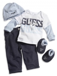 GUESS Kids Boys GUESS Kids Boys Tee & Pants Set with Hat &, WHITE (6/9M)