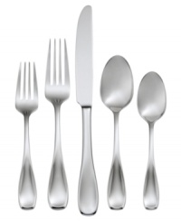 Make a lasting impression at your table with the Voss flatware set from Oneida. Classic tines, bowls and knife blade feed into dramatic teardrop handles with curved, slightly concave tips. Make a lasting impression at your table with the Voss flatware set from Oneida. Classic tines, bowls and knife blade feed into dramatic teardrop handles with curved, slightly concave tips.