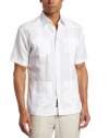 Cubavera Men's Short Sleeve Line Ornate Embroidered Guayabera