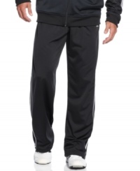 Make an easy score on comfort with these sporty basketball pants from adidas. Make an easy score on comfort with these sporty basketball pants from adidas.
