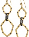 Lauren Harper Collection Mirage 18k Gold, Black Silver and Diamond Geometric Dangle Earrings