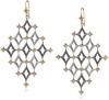 Lauren Harper Collection Mirage 18k Yellow Gold, 2 tone Silver and White Topaz Gate Earrings