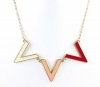 Bar III Necklace, 20 Gold-Tone Cream and Pink Chevron Frontal Necklace