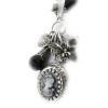 Necklace set 'french touch' Divine Camée silver-plated grey (cassolette porte-photo).