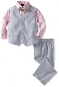 Nautica Dress Up Boys 2-7 Seersucker Stripe Vest Set, Light Blue, 6 Nautica Dress Up Boys 2-7 Seersucker Stripe Vest Set, Light Blue, 6