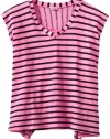 Splendid Girls 7-16 Miami Stripe Top, Neon Pink, 7-8 Years