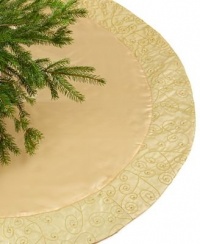 Holiday Lane Silver Scroll Christmas Tree Skirt ~ 52 Inch Diameter Holiday Lane Silver Scroll Christmas Tree Skirt ~ 52 Inch Diameter
