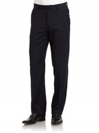 THE LOOKBanded waist with belt loopsFront zip with button tab closureFlat frontSide seam pocketsUnfinished hemBack dartsBack button welt pocketsTHE FITLeg openings, 8Rise, about 11Inseam, about 38THE MATERIALWoolPartially linedCARE & ORIGINDry cleanImportedThis item was originally available for purchase at Saks Fifth Avenue OFF 5TH stores. THE LOOKBanded waist with belt loopsFront zip with button tab closureFlat frontSide seam pocketsUnfinished hemBack dartsBack button welt pocketsTHE FITLeg openings, 8Rise, about 11Inseam, about 38THE MATERIALWoolPartially linedCARE & ORIGINDry cleanImportedThis item was originally available for purchase at Saks Fifth Avenue OFF 5TH stores.