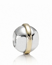 This shiny sterling silver orb features 14K gold detailing for a versatile, two-tone look. Charm by PANDORA. This shiny sterling silver orb features 14K gold detailing for a versatile, two-tone look. Charm by PANDORA.