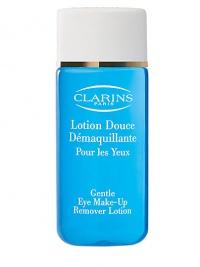 Gentle Eye Makeup Remover Lotion. This refreshing floral-based lotion soothes and softens skin while gently removing eye makeup. Refreshes tired, irritated eyes. Helps strengthen lashes. Formulated to be as gentle as eyedrops. It is suitable for those with sensitive eyes and contact lens wearers. 4.2 oz. Made in France. Gentle Eye Makeup Remover Lotion. This refreshing floral-based lotion soothes and softens skin while gently removing eye makeup. Refreshes tired, irritated eyes. Helps strengthen lashes. Formulated to be as gentle as eyedrops. It is suitable for those with sensitive eyes and contact lens wearers. 4.2 oz. Made in France.
