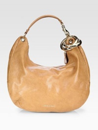 Supple calfskin leather in a slouchy hobo silhouette, finished with polished hardware for a signature look.Top handle, 7½ drop Top top closure One inside zip pocket One inside open pocket Suede lining 17W X 12H X 5½D Made in Italy Supple calfskin leather in a slouchy hobo silhouette, finished with polished hardware for a signature look.Top handle, 7½ drop Top top closure One inside zip pocket One inside open pocket Suede lining 17W X 12H X 5½D Made in Italy