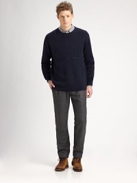 EXCLUSIVELY AT SAKS. A streamlined, straight-leg trouser shaped in a superior wool blend with a speckled finish for the ultimate experience of style and comfort.Flat-front styleSide slash, back welt pocketsInseam, about 3470% wool/27% polyester/3% other fabricsDry cleanMade in USA EXCLUSIVELY AT SAKS. A streamlined, straight-leg trouser shaped in a superior wool blend with a speckled finish for the ultimate experience of style and comfort.Flat-front styleSide slash, back welt pocketsInseam, about 3470% wool/27% polyester/3% other fabricsDry cleanMade in USA