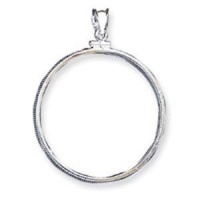 Sterling Silver 39.4 x 3.1mm 1oz Silver Town Plain Coin Bezel Pendant Sterling Silver 39.4 x 3.1mm 1oz Silver Town Plain Coin Bezel Pendant