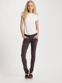 Super-stretch slim-fit, slightly stonewashed.THE FITMid rise Skinny leg Inseam, about 32THE DETAILSZip fly Button closure Five-pocket style Button-flap back pockets 70% tencel/28% cotton/2% elastane Machine wash Made in USA of imported fabric Super-stretch slim-fit, slightly stonewashed.THE FITMid rise Skinny leg Inseam, about 32THE DETAILSZip fly Button closure Five-pocket style Button-flap back pockets 70% tencel/28% cotton/2% elastane Machine wash Made in USA of imported fabric