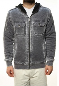 RetroFit Men's Sherpa Lined Full Zip Hoodie Sweater Burnout Gray RetroFit Men's Sherpa Lined Full Zip Hoodie Sweater Burnout Gray