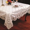 Daisy Design Tablecloth with Cutwork Size: 120 W x 70 D, Color: White