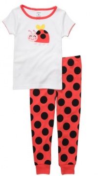 Carters Toddler 2−pc. Dot Lady Bug Pajama Set WHITE/RED 4T Carters Toddler 2−pc. Dot Lady Bug Pajama Set WHITE/RED 4T