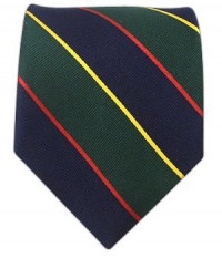 100% Silk Woven Navy and Hunter Boarding Striped Tie 100% Silk Woven Navy and Hunter Boarding Striped Tie