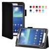 Maxboost Leather Case for Samsung Galaxy Tab 3 7.0 / 8.0 / 10.1 Inch - Book Folio Style with Built-in Stand, Wallet Card Holder, Stylus Holder, Elastic Hand Strap, Memory Card Holder