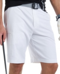 Pocket change. Zippered cargo pockets give these versatile golf shorts from Izod a modern upgrade. Pocket change. Zippered cargo pockets give these versatile golf shorts from Izod a modern upgrade.