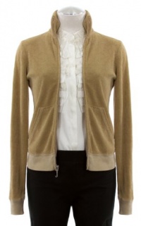 Juicy Couture Mainstage Brown Terry Long Sleeve Zip Front Track Jacket Small Juicy Couture Mainstage Brown Terry Long Sleeve Zip Front Track Jacket Small