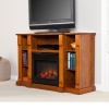 50 Wood Media Electric Fireplace TV Console Stand with Shelves , Pine
