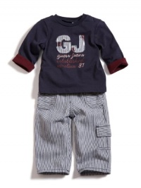 GUESS Tee and Pants Set, NAVY (3/6M)