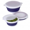 Progressive International Collapsible Prep Bowl Set, Blue and White