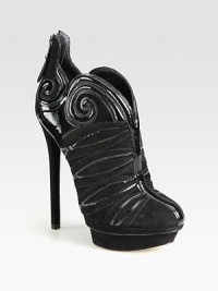 Slick patent leather mixes with suede in this dramatic silhouette, lifted by an island platform and fierce heel. Suede-covered heel, 5½ (140mm)Suede-covered island platform, 1½ (40mm)Compares to a 4 heel (100mm)Suede upper with patent leather trimBack zipLeather lining and solePadded insoleImported Slick patent leather mixes with suede in this dramatic silhouette, lifted by an island platform and fierce heel. Suede-covered heel, 5½ (140mm)Suede-covered island platform, 1½ (40mm)Compares to a 4 heel (100mm)Suede upper with patent leather trimBack zipLeather lining and solePadded insoleImported