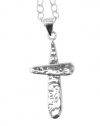 Barse Sterling Silver Hammered Cross Necklace