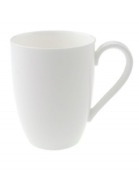 Truly timeless, the graceful Anmut mug is crafted in the premium bone china of Villeroy & Boch and finished with a pure white glaze for unparalleled versatility. Truly timeless, the graceful Anmut mug is crafted in the premium bone china of Villeroy & Boch and finished with a pure white glaze for unparalleled versatility.